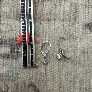 Silver and crystal dangle earrings